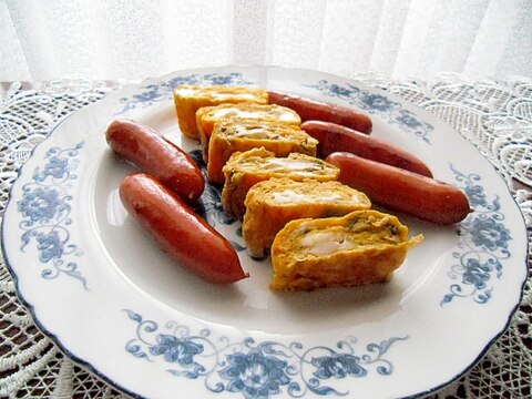 バジルのたまご焼きとウインナー